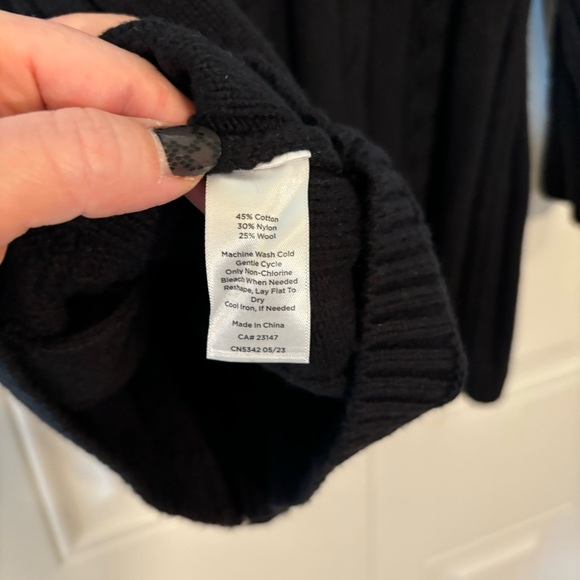 Talbots Black Cardigan Sweater with Gold Buttons - Picture 5 of 7